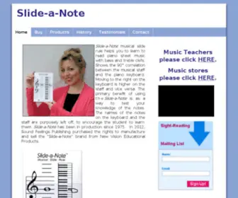 Slideanote.com(Slide-a-Note musical slide rule) Screenshot