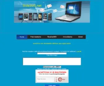 Slidesms.net(Send Free SMS Worldwide) Screenshot