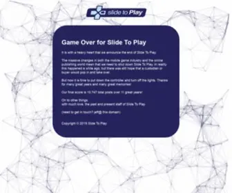 Slidetoplay.com(Game Over for Slide To Play) Screenshot