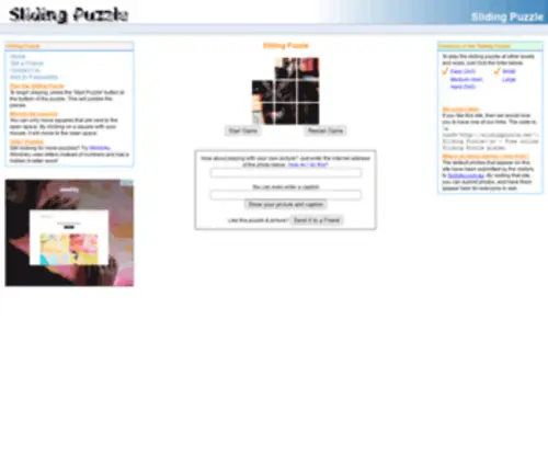 Slidingpuzzle.net(Sliding Puzzle) Screenshot