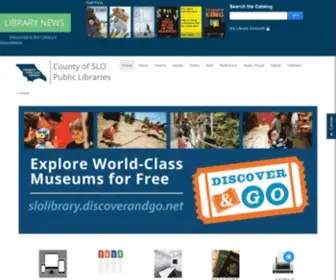 Slolibrary.org(San luis obispo county library home page) Screenshot