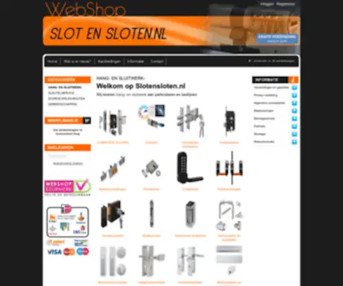SlotenSloten.nl(Diverse soorten hang en sluitwerk in onze webshop) Screenshot