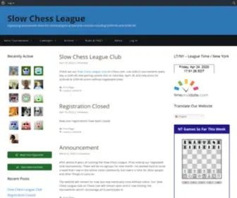 Slowchessleague.org(Organizing tournament chess for online players at live time controls including G/45) Screenshot