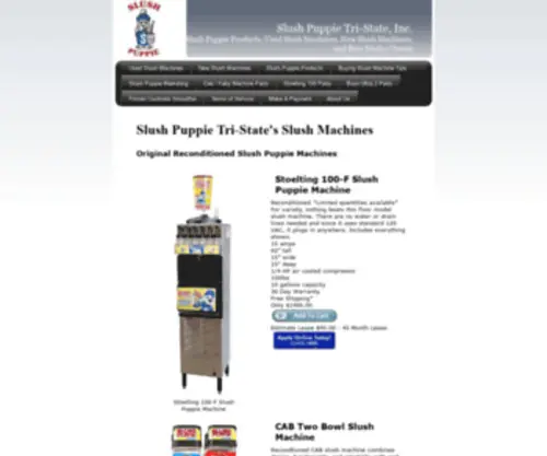 Slushpuppiemachine.com(Used Slush Puppie Machines) Screenshot