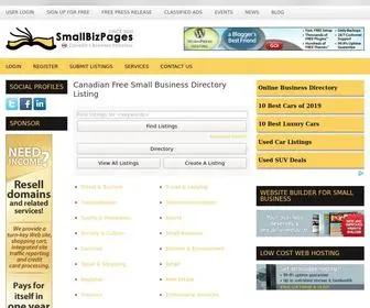 Smallbizpages.ca(Canadian Free small business directory Listing) Screenshot