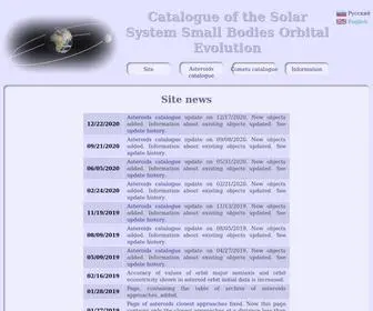 Smallbodies.ru(Catalogue of the Solar System Small Bodies Orbital Evolution) Screenshot
