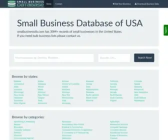 Smallbusinessdb.com(Small Business Database of USA) Screenshot