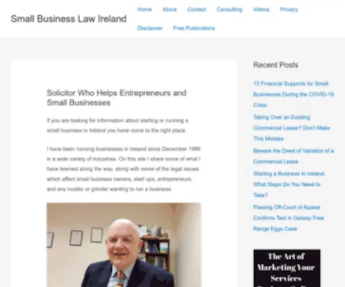 Smallbusinesslawireland.com(Your guide to doing business in Ireland) Screenshot