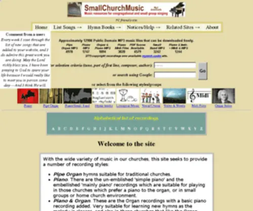 Smallchurchmusic4.com(† Free Music Backing Files for Churches) Screenshot