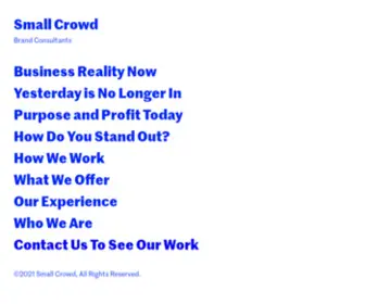 Smallcrowd.com(Small Crowd Brand Consultants) Screenshot