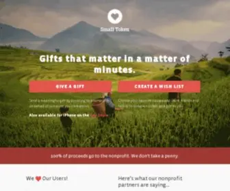 Smalltoken.org(Gifts that matter in a matter of minutes) Screenshot