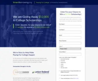 Smartborrowing.org(Paying For College Sweepstakes) Screenshot