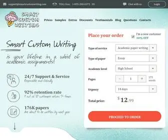 Smartcustomwriting.com(Clever Essay Writing Service) Screenshot