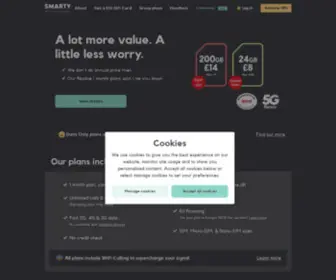 Smarty.co.uk(Simple, honest mobile) Screenshot