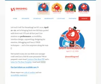 Smashingconf.com(Friendly, practical workshops for designers and web developers) Screenshot