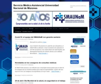Smaunam.com.ar(Servicio Médico Asistencial Universidad Nacional de Misiones) Screenshot