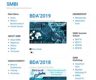 Smbi-Maroc.org(Moroccan Society of Bioinformatics) Screenshot