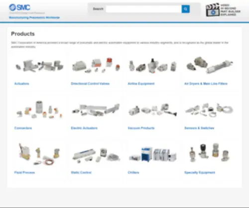 SMcpartbuilder.com(Actuators & Air Cylinders) Screenshot