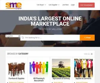 Smevyapar.com(INDIA'S LARGEST ONLINE MARKETPLACE) Screenshot