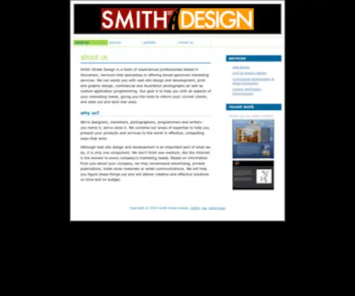 Smithstreetdesign.com(Vermont Web Design) Screenshot