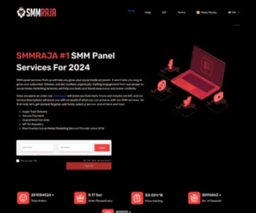 SMmraja.com(SMM Raja Panel) Screenshot