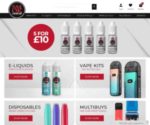 Smokshop.com(Electronic Cigarette UK Based Company) Screenshot