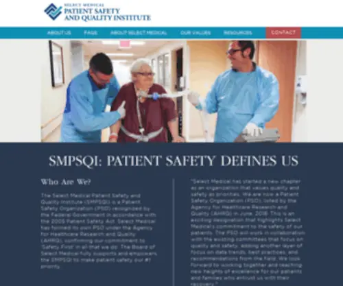 SMPsqi.com(Select Medical Patient Safety and Quality Institute) Screenshot