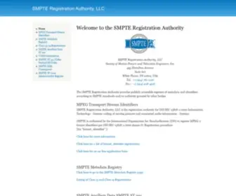 SMpte-RA.org(SMPTE Registration Authority) Screenshot