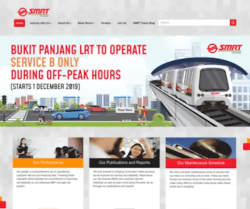 SMRTtrains.com.sg(Smrt corporation ltd) Screenshot