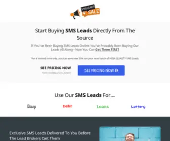 SMS-Leads-4-Sale.com(Safe and Affordable SMS Leads For Your SMS Marketing Campaigns) Screenshot