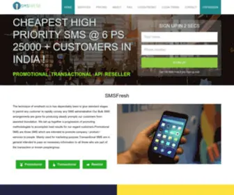 SMSfresh.co(Bulk SMS Service Provider India) Screenshot