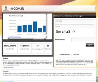 SMS.gov.in(NIC SMS Gateway GUI Portal) Screenshot