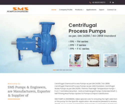 SMspumps.com(SMS Pumps & Engineers) Screenshot