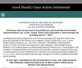 Snacksettlement.com(Good Health Natural Products Settlement) Screenshot