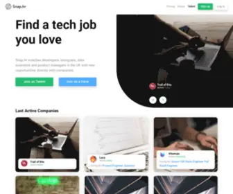 Snap.hr(We connect great developers with the best handpicked startups) Screenshot