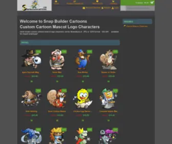 Snapbuildercartoons.com(Custom Cartoon Mascot Logo Characters JPG EPS Download) Screenshot