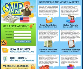 Snapdollars.com(Get Paid to Try Products) Screenshot