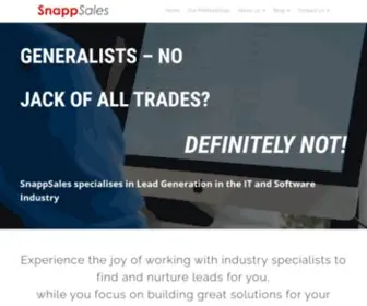 Snappsales.com(Lead Generation Specialists for the Software Sectors) Screenshot