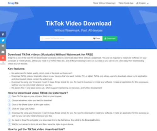 Snaptik.red(TikTok Video Downloader) Screenshot