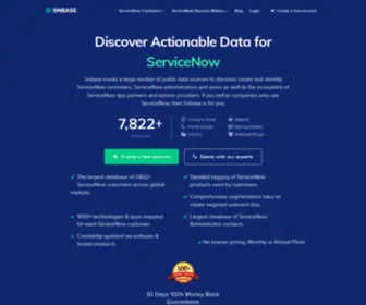 Snbase.com(Servicenow Customer List) Screenshot