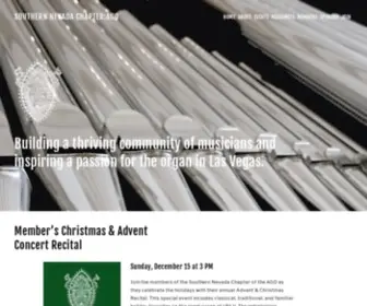 Sncago.org(The Southern Nevada Chapter of the American Guild of Organists) Screenshot