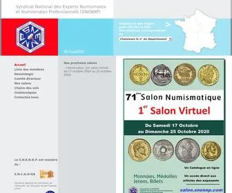 Snennp.com(SNENNP Syndicat National des Experts Numismates et Numismates Professionnels) Screenshot