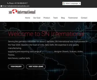 Sninternationalindia.com(Jeans manufacturer Company in Delhi) Screenshot