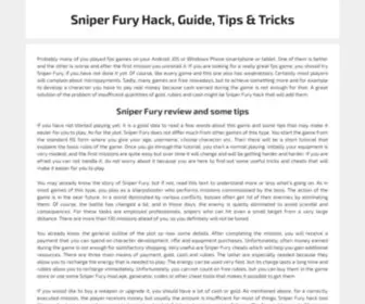 Sniperfurytips.com(Sniper Fury Hack) Screenshot