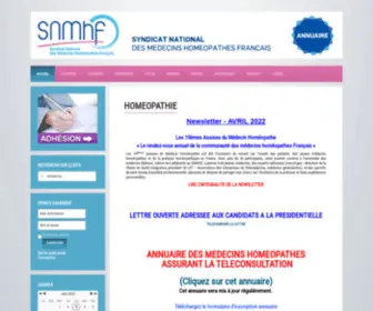 SNMHF.net(Syndicat National des Médecins Homéopathe Français) Screenshot