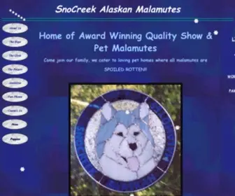 Snocreek.com(SnoCreek Alaskan Malamutes) Screenshot