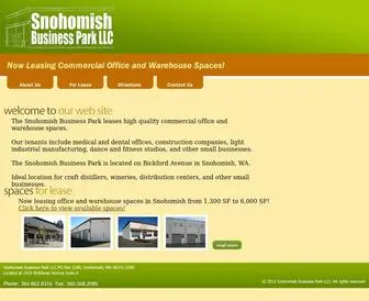 Snohomishbusinesspark.com(Snohomish Business Park leases commercial & warehouse spaces) Screenshot