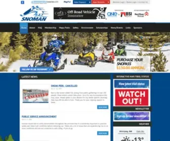 Snoman.mb.ca(Snoman (Snowmobilers of Manitoba)) Screenshot