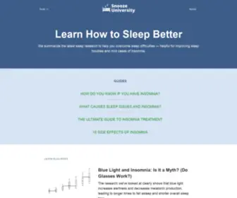 Snoozeuniversity.com(Learn How to Sleep Better) Screenshot