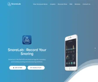 Snorelab.com(SnoreLab is the No.1 iOS and Android app for recording and tracking snoring and discovering solutions) Screenshot